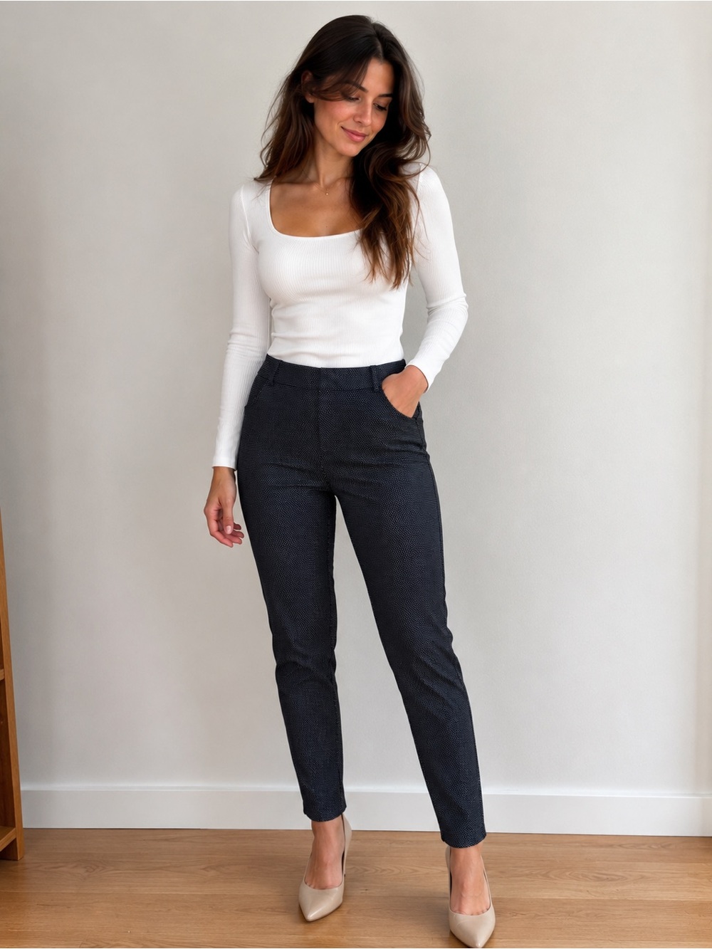 Old‎ Navy Navy with White Dot Pixie Pants